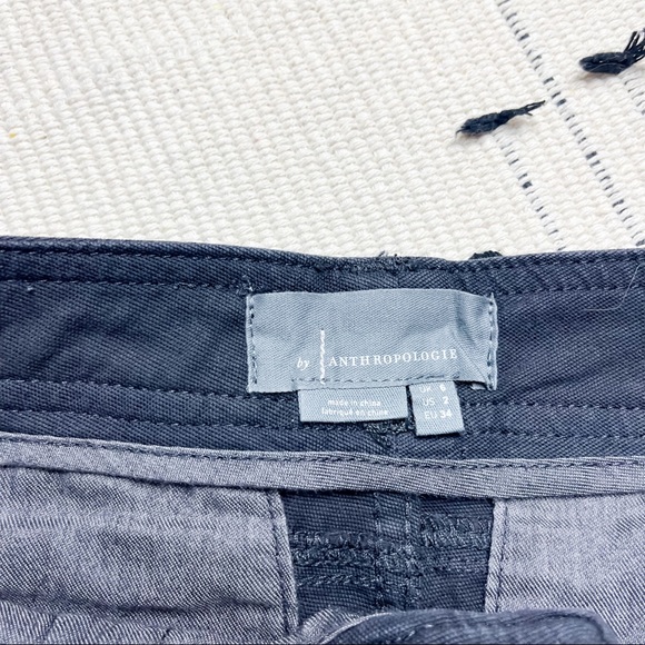 Anthropologie Tapered Embroidered Side Stripe Pants Grey Black Size 2 NWT - Picture 5 of 10
